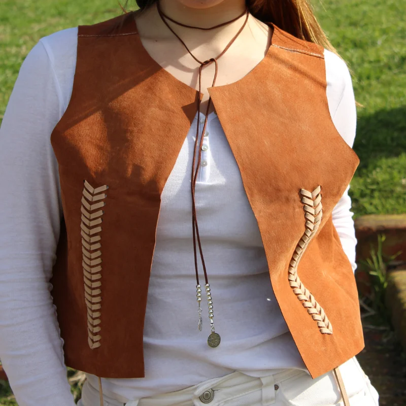 Chaleco de cuero diseño espiga - Imagen 8